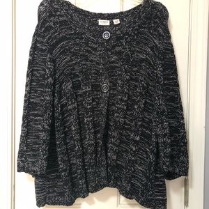 Cato black open front sweater. Size 22/24W.